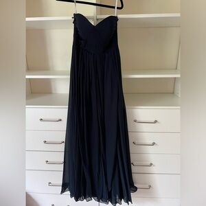 Jenny Yoo Collections Womens sweetheart strapless formal gown, Navy, Size 8